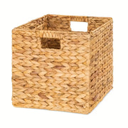 12.6x12.6x12.6in Wicker Storage Cubes, Foldable Natural Wicker Cube Storage Bin