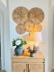 Set of 6 Jute Wicker Wall Decor Baskets, Round Extra Large Woven Wall Plates