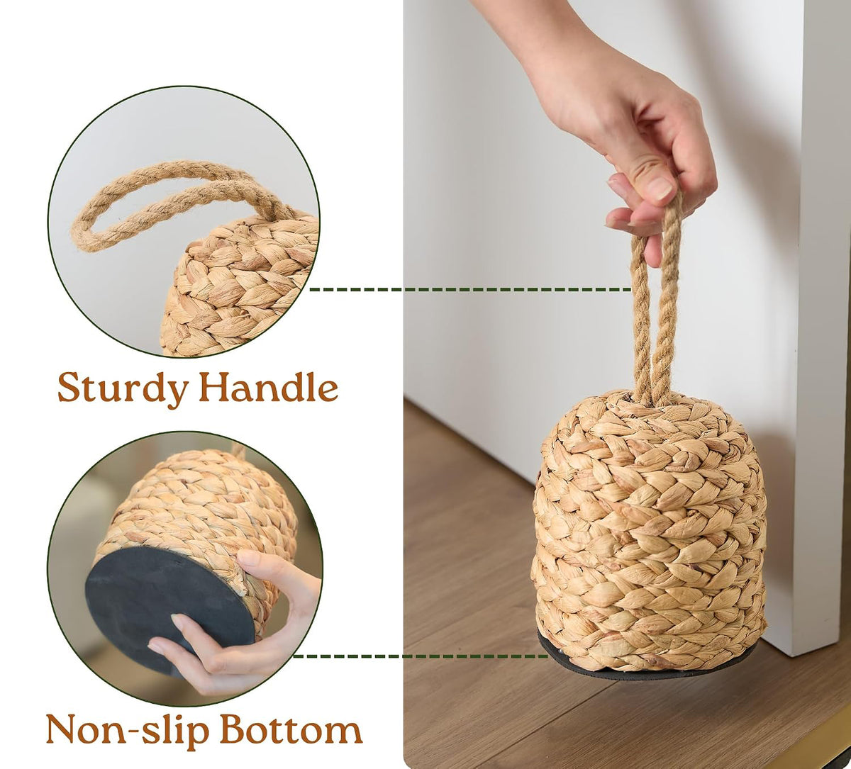 Water Hyacinth Door Stop, Door Stopper for Bottom of Door (4.4lb)