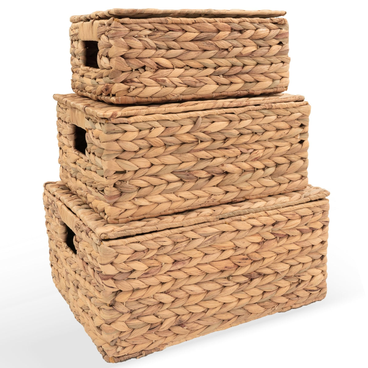 Wicker Storage Baskets with Lids