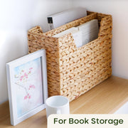 Wicker Magazine Basket Water Hyacinth Handwoven Magazine Holder