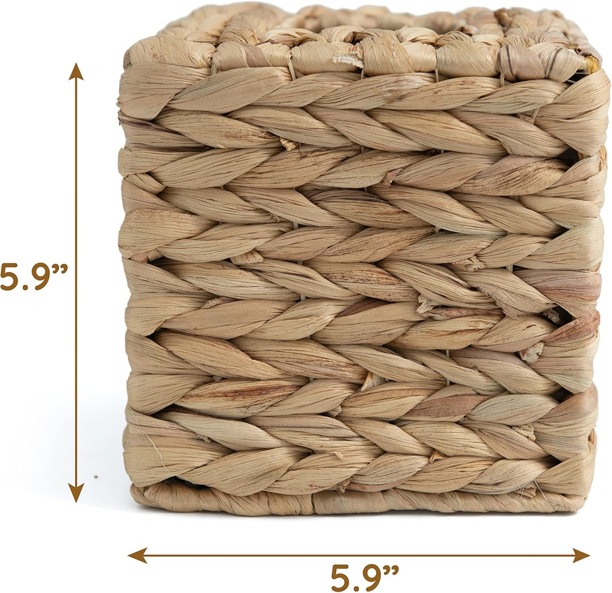 Square Tissue Box Cover, Water Hyacinth Wicker Tissue Box Holder