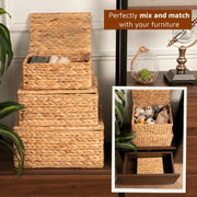 Wicker Storage Baskets with Lids