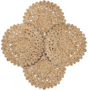 13.8" Round Corn Husk Placemats Set of 4