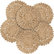 13.8" Round Corn Husk Placemats Set of 6