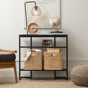 12.6x12.6x12.6in Wicker Storage Cubes, Foldable Natural Wicker Cube Storage Bin