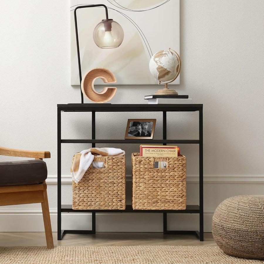 10.6x10.6in Wicker Storage Cubes, Foldable Natural Wicker Cube Storage Bin
