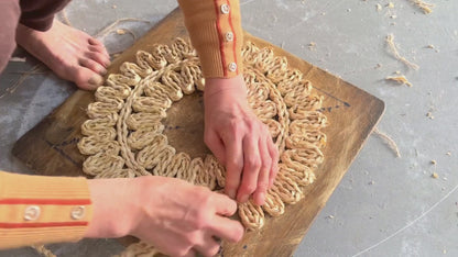 13.8" Round Corn Husk Placemats Set of 4